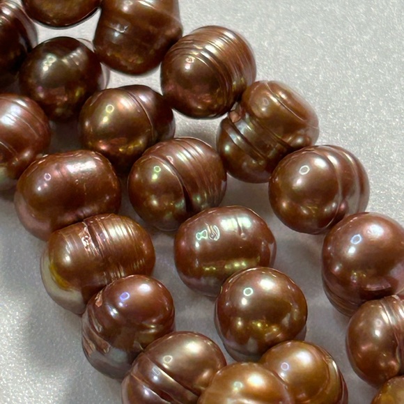 #45 Vintage Brown Baroque Pearl Necklace, 17.5" - Picture 5 of 9